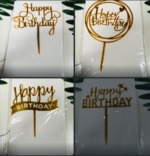 Acrylic Plain Happy Birthday Toppers – 6inches