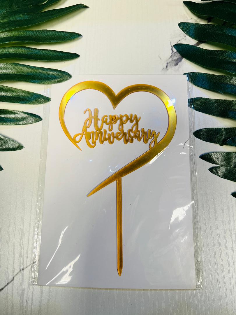 Happy Anniversary Happy Anniversary Acrylic Topper – 6inches - Image 1
