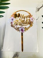 Acrylic Flower Happy Birthday Toppers – 6inches - Image 6