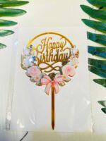 Acrylic Flower Happy Birthday Toppers – 6inches - Image 4